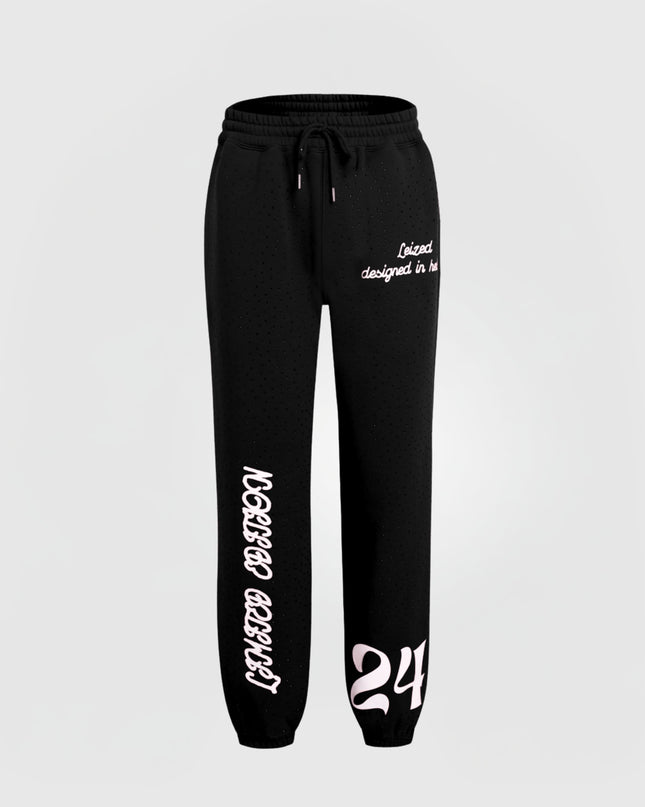 TIMELESS RHINESTONE PANTS - BLACK