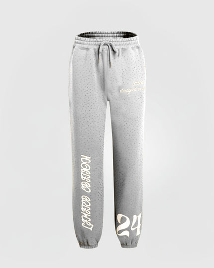 TIMELESS RHINESTONE PANTS - GREY