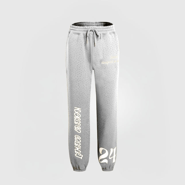 TIMELESS RHINESTONE PANTS - GREY