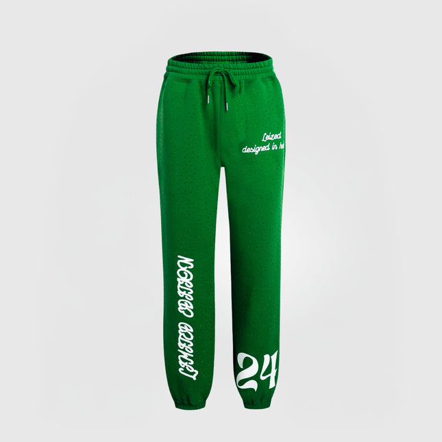 TIMELESS RHINESTONE PANTS - GREEN