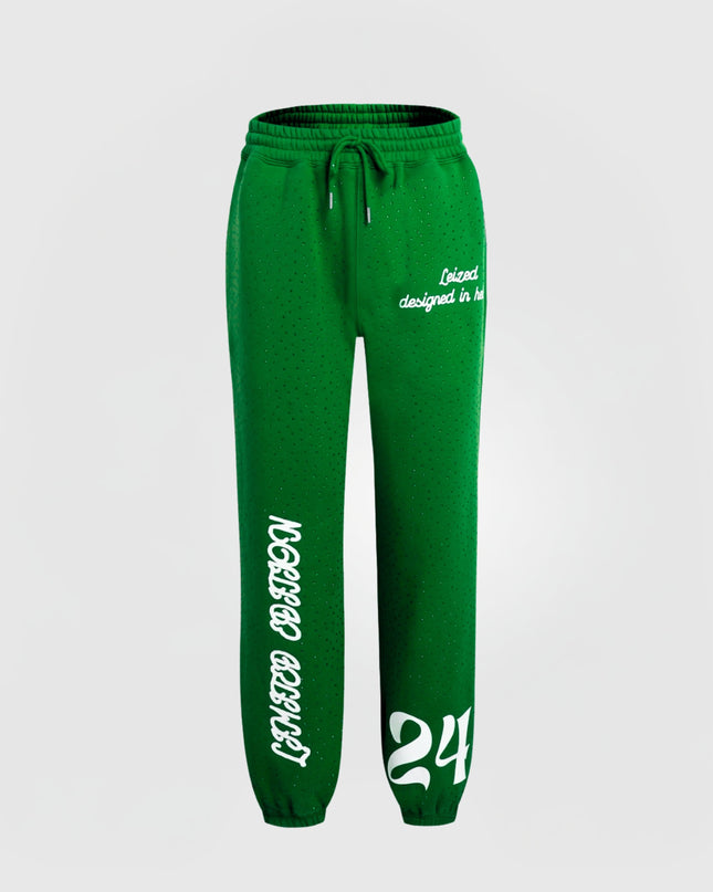 TIMELESS RHINESTONE PANTS - GREEN
