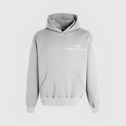 TIMELESS RHINESTONE HOODIE - GREY