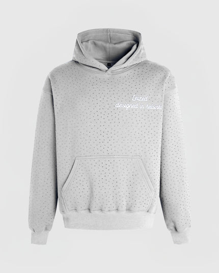 TIMELESS RHINESTONE HOODIE - GREY