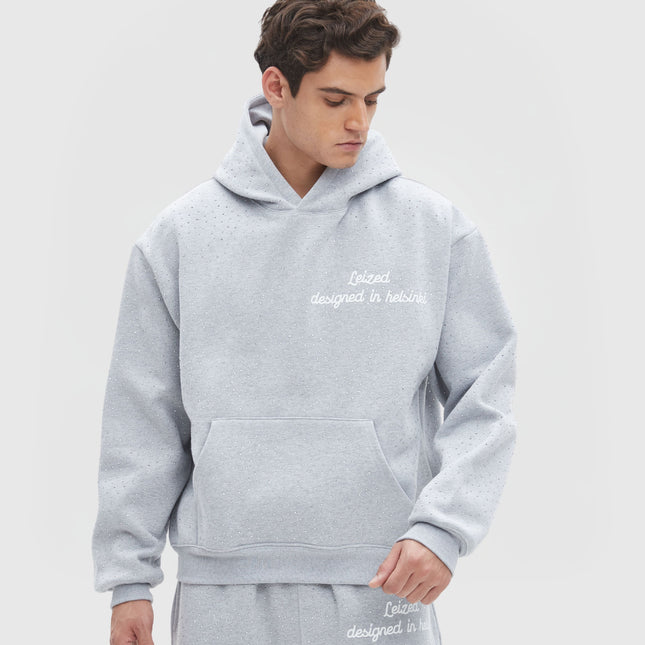 TIMELESS RHINESTONE HOODIE - GREY