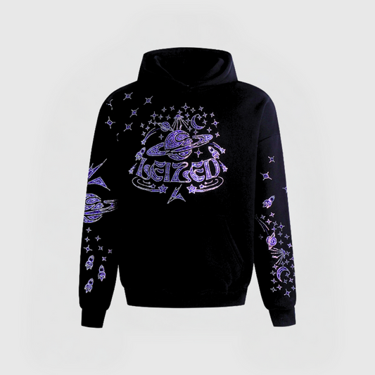 GALAXY RHINESTONE HOODIE - BLUE