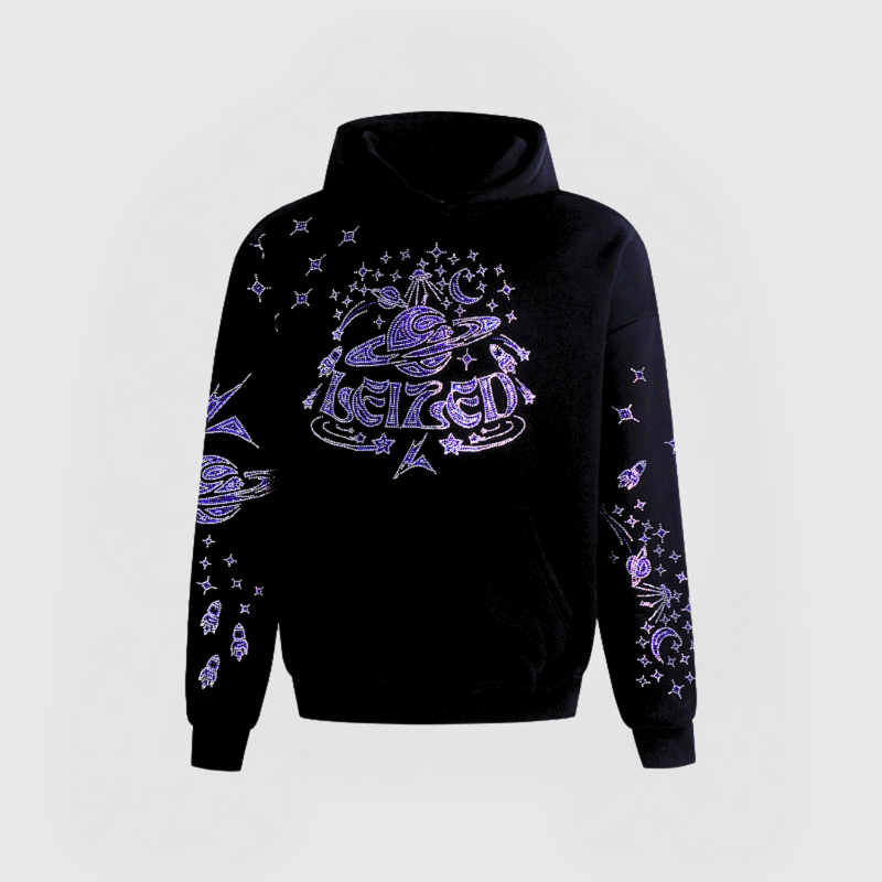 GALAXY RHINESTONE HOODIE – SININEN