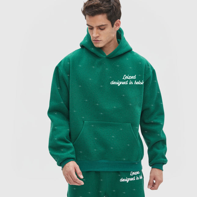 TIMELESS RHINESTONE HOODIE - GREEN