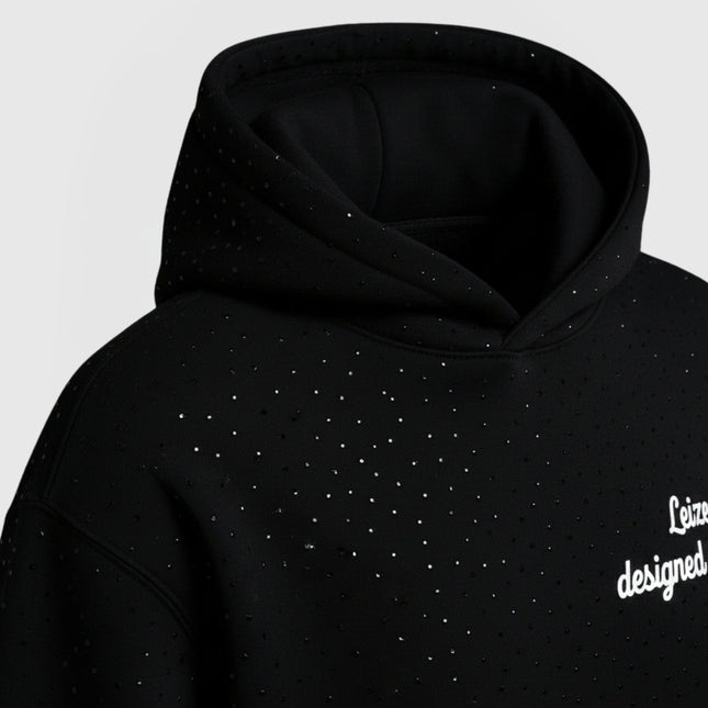 TIMELESS RHINESTONE HOODIE - BLACK