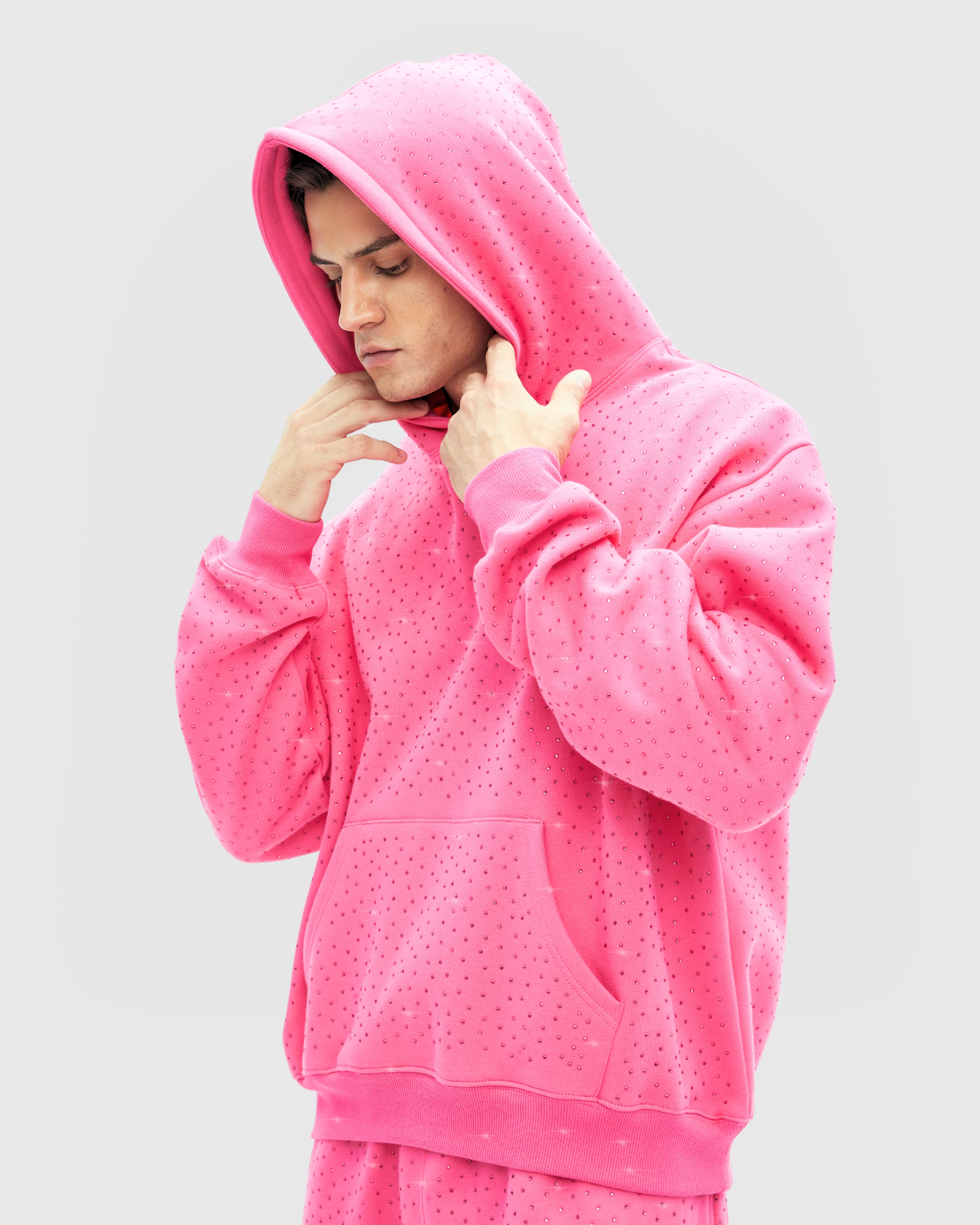 TIMELESS RHINESTONE HOODIE - PINK – Leized