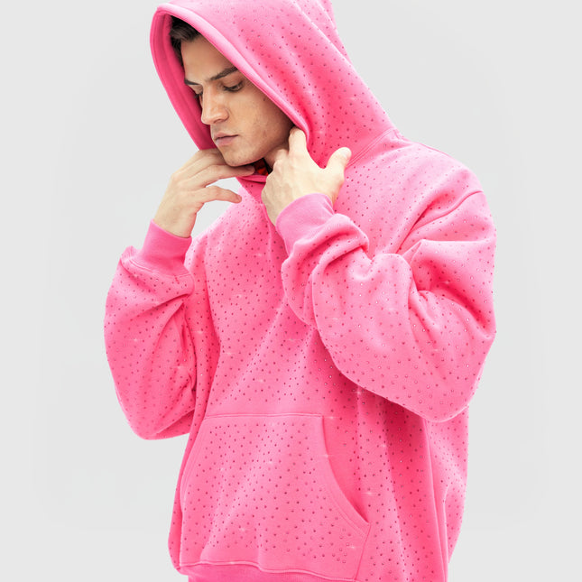 TIMELESS RHINESTONE HOODIE - PINK