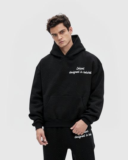TIMELESS RHINESTONE HOODIE - BLACK