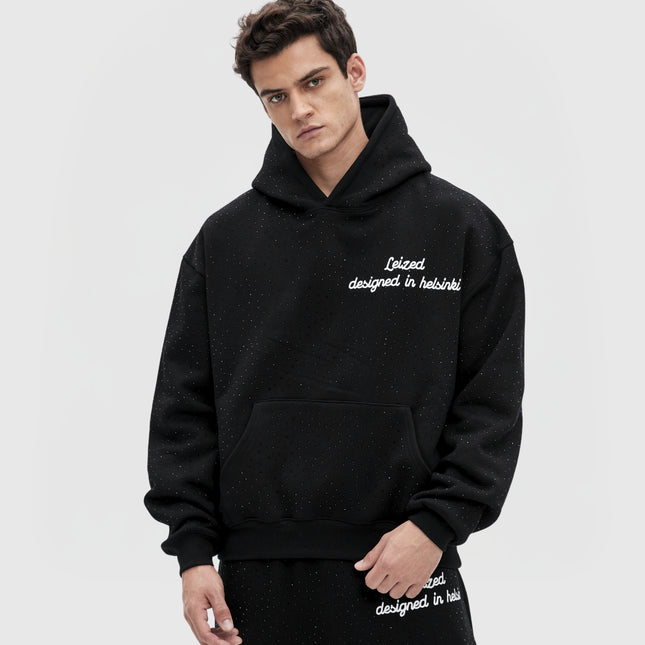 TIMELESS RHINESTONE HOODIE - BLACK