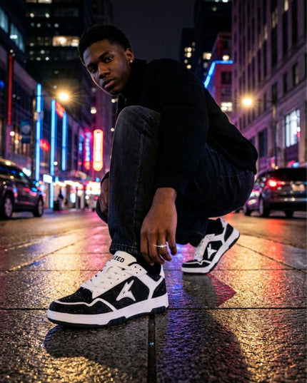 Leized Rhinestone Shoes - Black