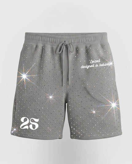 TIMELESS RHINESTONE SHORTS - GREY