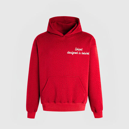 TIMELESS RHINESTONE HOODIE - RED