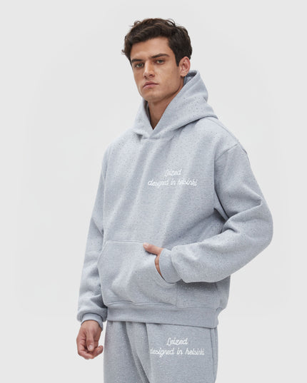 TIMELESS RHINESTONE HOODIE - GREY
