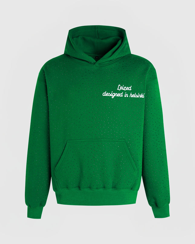 TIMELESS RHINESTONE HOODIE - GREEN
