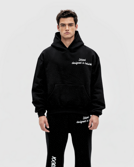 TIMELESS RHINESTONE HOODIE - BLACK