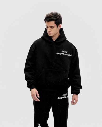 TIMELESS RHINESTONE HOODIE - BLACK