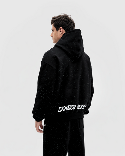 TIMELESS RHINESTONE HOODIE - BLACK