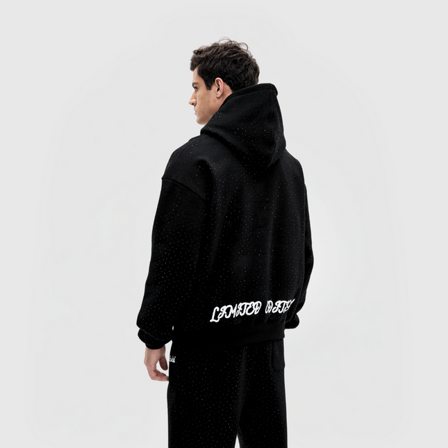 TIMELESS RHINESTONE HOODIE - BLACK