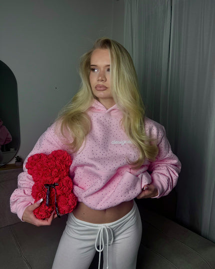 TIMELESS RHINESTONE HOODIE - PINK