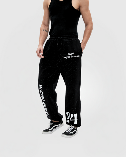 TIMELESS RHINESTONE PANTS - BLACK