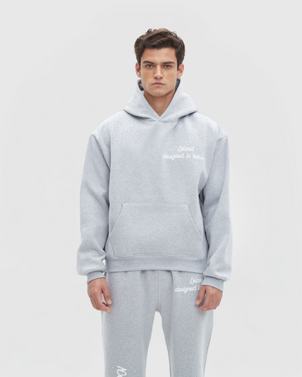 TIMELESS RHINESTONE HOODIE - GREY