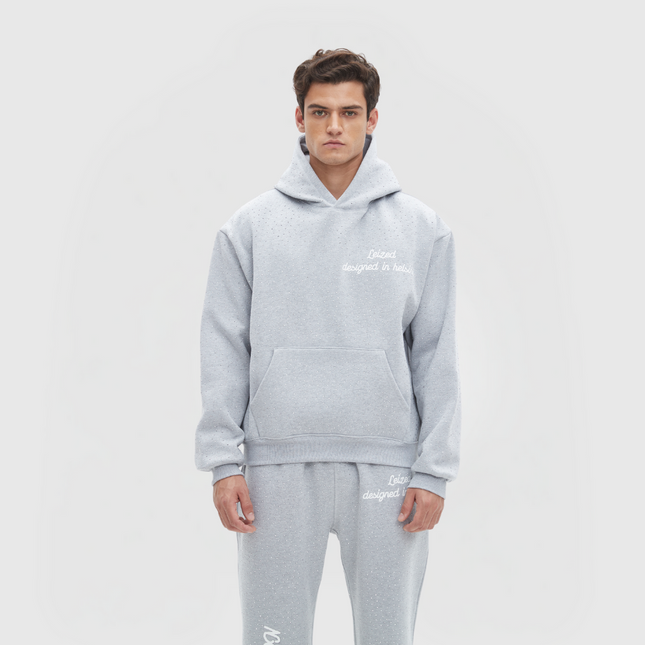 TIMELESS RHINESTONE HOODIE - GREY