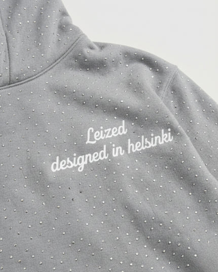 TIMELESS RHINESTONE HOODIE - GREY