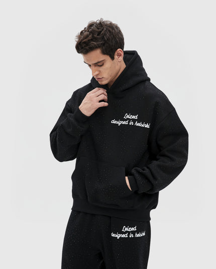 TIMELESS RHINESTONE HOODIE - BLACK