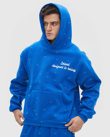 TIMELESS RHINESTONE HOODIE - BLUE
