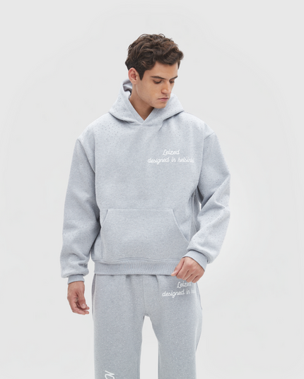 TIMELESS RHINESTONE HOODIE - GREY