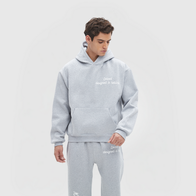 TIMELESS RHINESTONE HOODIE - GREY