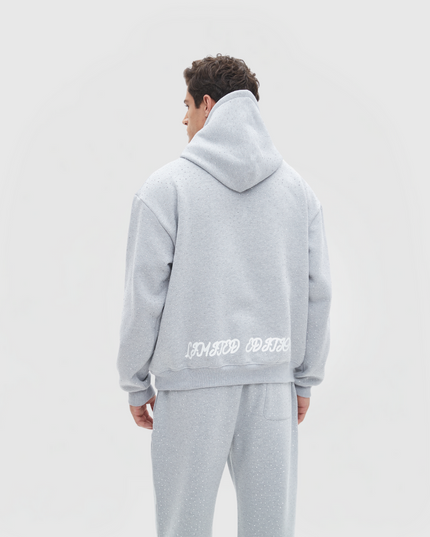 TIMELESS RHINESTONE HOODIE - GREY