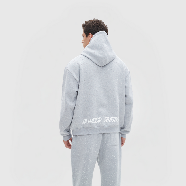 TIMELESS RHINESTONE HOODIE - GREY