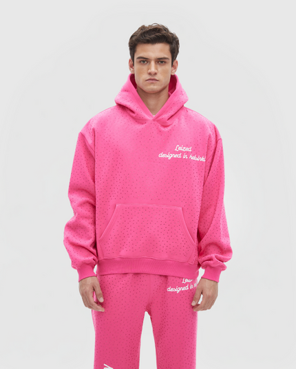 TIMELESS RHINESTONE HOODIE - PINK