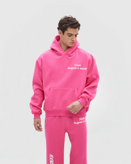 TIMELESS RHINESTONE HOODIE - PINK