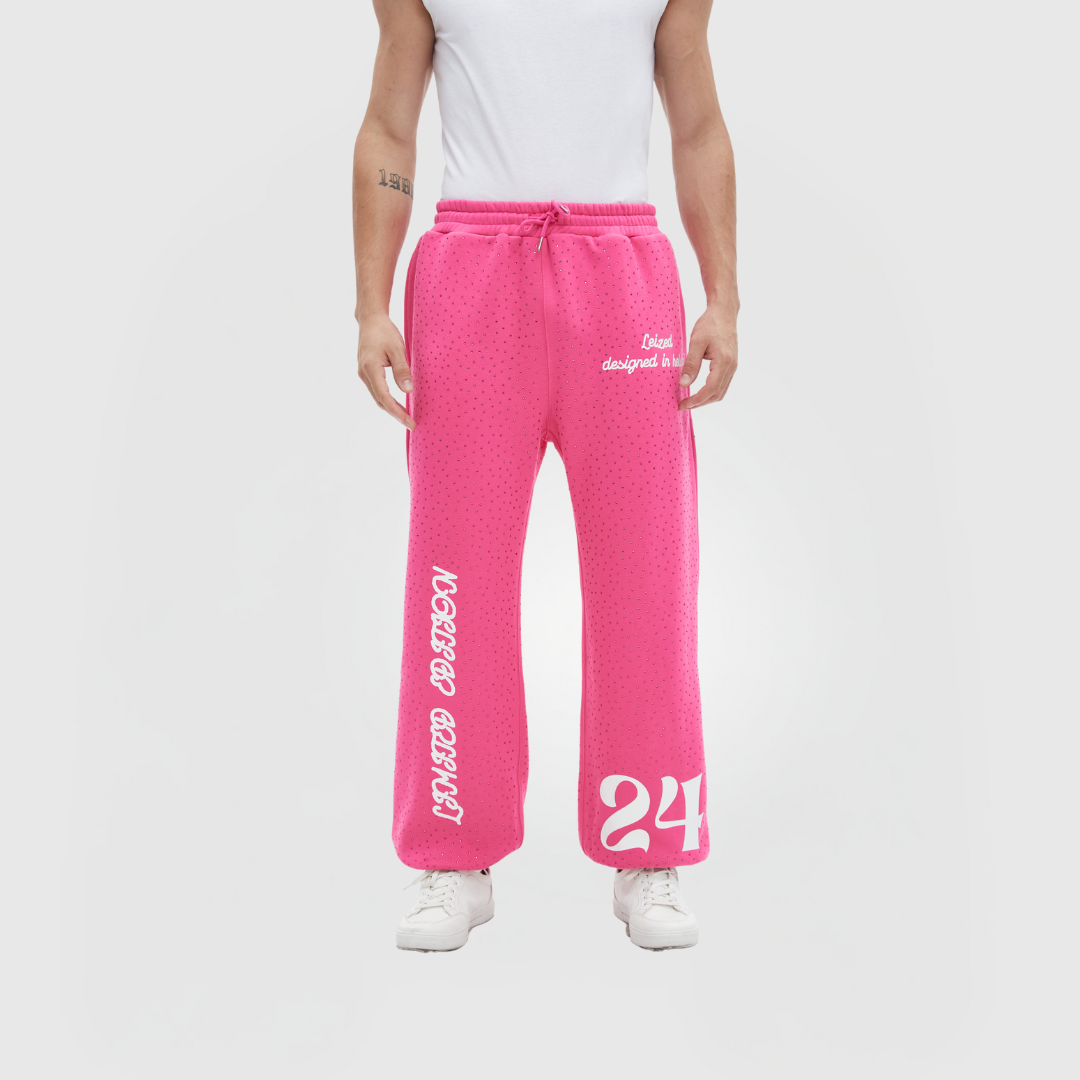 TIMELESS RHINESTONE PANTS - PINK