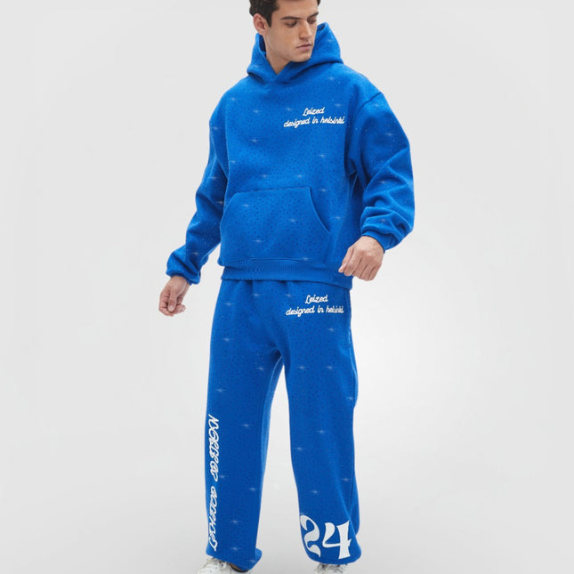 TIMELESS RHINESTONE HOODIE - BLUE