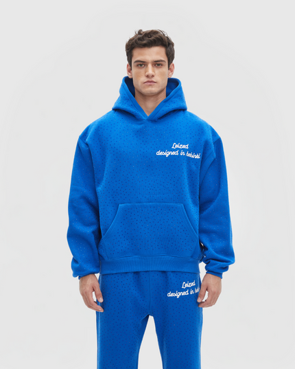 TIMELESS RHINESTONE HOODIE - BLUE