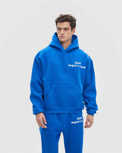 TIMELESS RHINESTONE HOODIE - BLUE