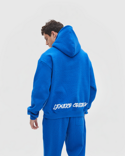 TIMELESS RHINESTONE HOODIE - BLUE