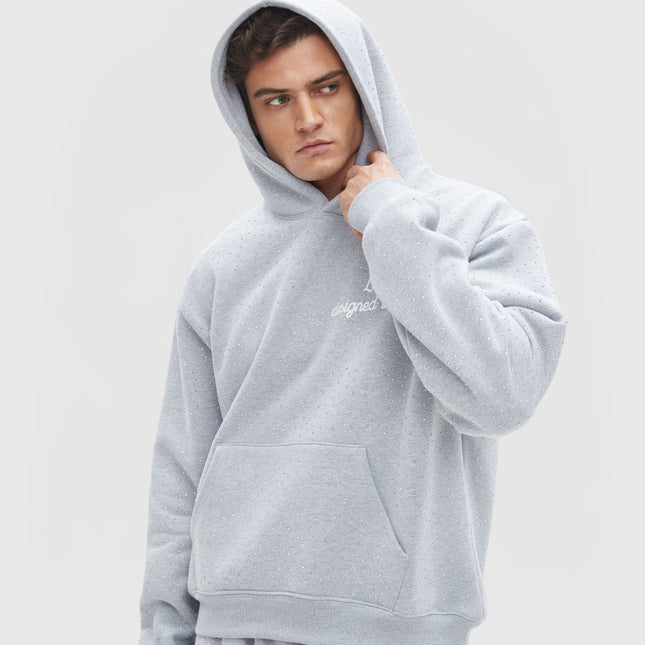 TIMELESS RHINESTONE HOODIE - GREY