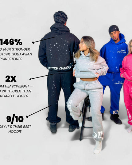 TIMELESS RHINESTONE HOODIE - BLUE