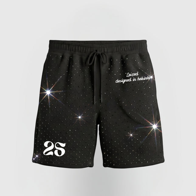 TIMELESS RHINESTONE SHORTS - BLACK