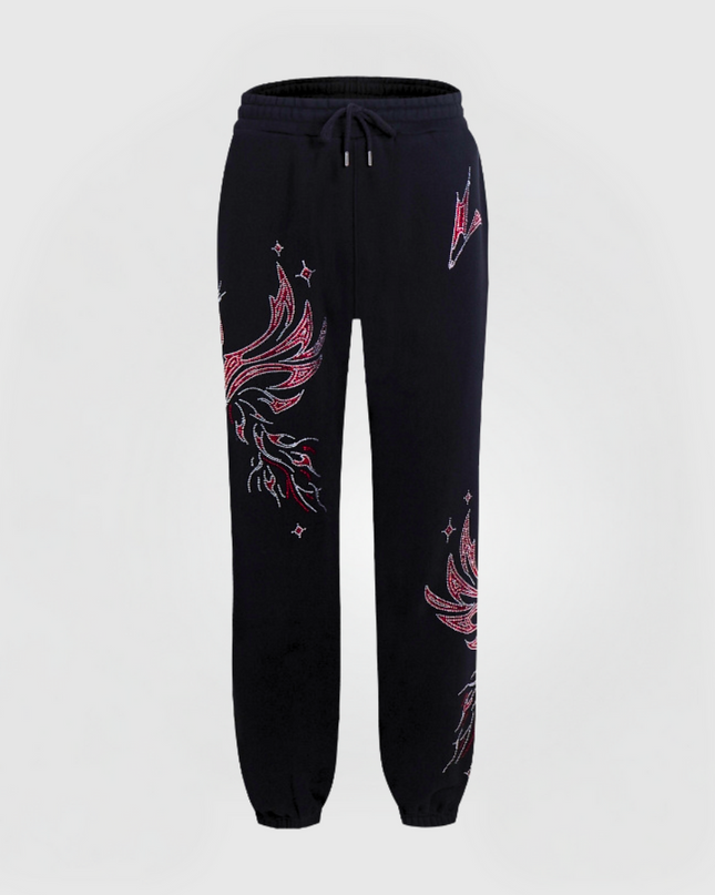 PHOENIX RHINESTONE PANTS - RED