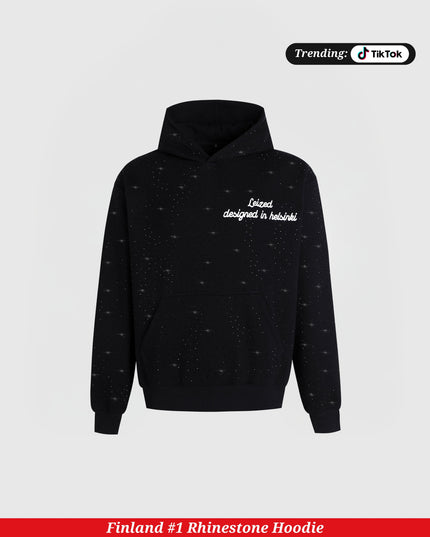 TIMELESS RHINESTONE HOODIE - BLACK