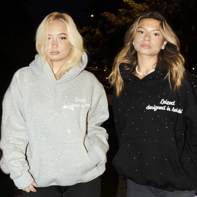 TIMELESS RHINESTONE HOODIE - BLACK