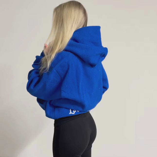 TIMELESS RHINESTONE HOODIE - BLUE